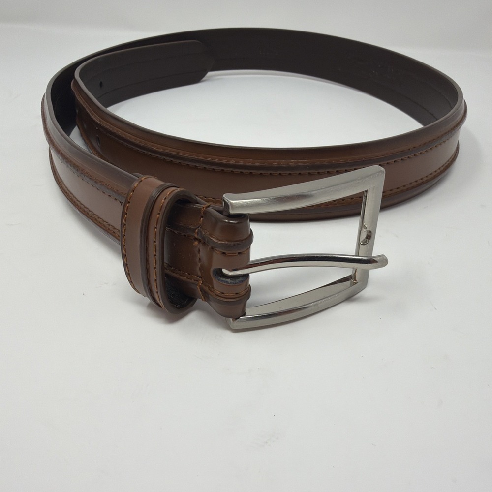 FLORSHEIM Belt Leather 1.25" Wide Casual Business Dress Size 34" Brown